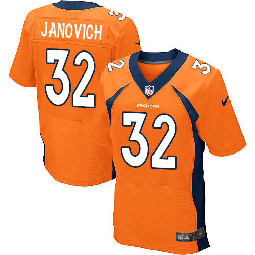 Men's Elite Andy Janovich Nike Jersey Orange Home - #32 NFL Denver Broncos